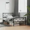 Image de vidaXL Bedframe met hoofd- en voeteneinde metaal zwart 100x190 cm376238