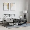 Image de vidaXL Cadre de Lit Métal avec Tête de Lit Pied de Lit, Lit Double avec Sommier à Lattes, Lit Adulte avec Pied Chambre, 376241
