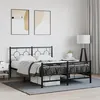 Image de vidaXL Cadre de Lit Métal avec Tête de Lit Pied de Lit, Lit Double avec Sommier à Lattes, Lit Adulte avec Pied Chambre, 376244