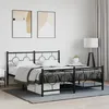 Image de vidaXL Bedframe met hoofd- en voeteneinde metaal zwart 150x200 cm376246