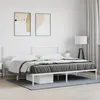 Image de vidaXL Cadre de Lit Métal avec Tête de Lit, Lit Double avec Sommier à Lattes, Lit Adulte avec Pied Chambre, Industriel, 376282