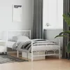 Image de vidaXL Cadre de Lit Métal avec Tête de Lit Pied de Lit, Lit Simple avec Sommier à Lattes, Lit Adulte avec Pied Chambre, 376287