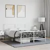 Image de vidaXL Cadre de Lit Métal avec Tête de Lit Pied de Lit, Lit Double avec Sommier à Lattes, Lit Adulte avec Pied Chambre, 376292