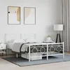 Image de vidaXL Cadre de Lit Métal avec Tête de Lit Pied de Lit, Lit Double avec Sommier à Lattes, Lit Adulte avec Pied Chambre, 376294