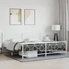Image de vidaXL Bedframe met hoofd- en voeteneinde metaal wit 200x200 cm376300