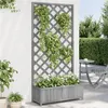 Image de vidaXL Bac à Fleurs avec Treillis 90x35x180 cm, Sapin Massif Gris, Jardinière surélevée pour Intérieur et Extérieur, Balcon 365480