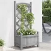 Image de vidaXL Jardinière avec treillis gris bois massif de sapin 365483