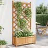 Image de vidaXL Jardinière avec treillis marron bois massif de sapin 365488