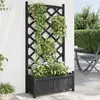 Image de vidaXL Jardinière avec Treillis, Lit Surélevé, Bac à Fleurs, Pot de Plantes, Boîte à Fleurs Jardin Patio Terrasse, Noir Bois 365490