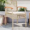 Image de Chaises de jardin coussins lot de 2 beige résine tressée acacia