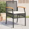 Image de vidaXL Lot de 4 Chaises de Jardin Coussins, Sièges de Patio, Meubles de Terrasse Arrière-cour Extérieur, Noir Résine Tressée 366251