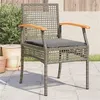 Image de vidaXL Lot de 4 Chaises de Jardin Coussins, Sièges de Patio, Meubles de Terrasse Arrière-cour Extérieur, Gris Résine Tressée 366252
