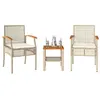 Image de vidaXL Ensemble de Bistro 3 pcs Coussins, Chaises et Table de Patio, Meubles de Terrasse Arrière-cour Extérieur, Beige 366261