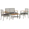 Image de Salon de jardin vidaxl resine tressee 2 personnes 4 pieces