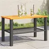 Image de vidaXL Table de Jardin, Table à Manger, Table de Repas, Meuble de Patio Terrasse Arrière-cour Extérieur, Noir Résine Tressée 366270
