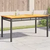 Image de vidaXL Table de Jardin, Table à Manger, Table de Repas, Meuble de Patio Terrasse Arrière-cour Extérieur, Noir Résine Tressée 366276