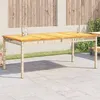 Image de vidaXL Table de Jardin, Table à Manger, Table de Repas, Meuble de Patio Terrasse Arrière-cour Extérieur, Beige Résine 366281