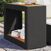 Image de Table d appoint de jardin dessus en bois noir 100x40x75 cm