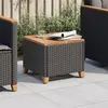 Image de Table de jardin noir 45x45x37 cm résine tressée et bois acacia