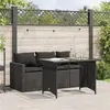 Image de vidaXL Ensemble à manger de jardin coussins 2pcs noir résine tressée, ensemble de salle à manger d'extérieur, meuble de 366329