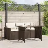 Image de vidaXL Ensemble à manger de jardin avec coussins 2 pcs marron rotin, ensemble de salle à manger d'extérieur, meuble de salle 366330