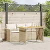 Image de vidaXL Ensemble à manger de jardin et coussins 2 pcs beige poly rotin, ensemble de salle à manger d'extérieur, meuble de 366338