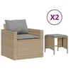 Image de Salon de jardin modulable vidaxl 4 personnes beige 4 pieces 68 x 68 cm resine tressee