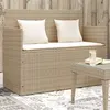 Image de vidaXL Banc de Jardin avec Coussins, Siège de Patio, Chaise de Terrasse, Meuble de Parc Arrière-cour Balcon Extérieur, Beige 365764