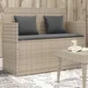 Image de vidaXL Banc de Jardin avec Coussins, Siège de Patio, Chaise de Terrasse, Meuble de Parc Arrière-cour Balcon Extérieur, Gris 365766