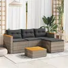Image de Salon de jardin modulable Vidaxl resine tressee gris 3 pieces 177.0 x 65 x 66