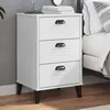 Image de vidaXL Table de Chevet, Armoire de Nuit avec Tiroirs, Table de Téléphone, Meuble de Rangement Chambre, Industriel, Blanc 374911