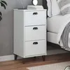 Image de vidaXL Table de Chevet, Armoire de Nuit avec Tiroirs, Table de Téléphone, Meuble de Rangement Chambre, Industriel, Blanc 374917