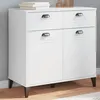 Image de vidaXL Buffet, Armoire Latérale avec Tiroirs et Portes, Meuble de Rangement Chambre à Coucher Salon, Industriel, Blanc Bois 374935