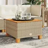Image de vidaXL Table de jardin beige 55x55x36 cm résine tressée et bois acacia 365910