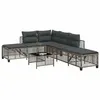 Image de Ensembles de chaises. canapes et tables de jardin Vidaxl resine tressee gris 3 pieces 167.0 x 55 x 60 6 personnes