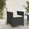Image de vidaXL Chaise inclinable de jardin avec coussins noir résine tressée, fauteuil de jardin inclinable, fauteuil inclinable de 365638