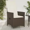 Image de vidaXL Chaise inclinable de jardin avec coussins marron résine tressée, fauteuil de jardin inclinable, fauteuil inclinable 365639