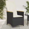 Image de vidaXL Chaise inclinable de jardin avec coussins noir résine tressée, fauteuil de jardin inclinable, fauteuil inclinable de 365643