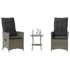 Image de Salon de jardin Vidaxl resine tressee gris 3 pieces 45.0 x 50 x 50