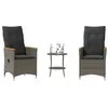 Image de Salon de jardin vidaxl resine tressee gris 2 personnes 45 x 50 cm 3 pieces