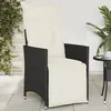 Image de vidaXL Chaise inclinable de jardin avec coussins noir résine tressée, fauteuil de jardin inclinable, fauteuil inclinable de 365659