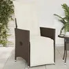 Image de vidaXL Chaise inclinable de jardin avec coussins marron résine tressée, fauteuil de jardin inclinable, fauteuil inclinable 365660