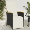 Image de vidaXL Chaise inclinable de jardin avec coussins noir résine tressée, fauteuil de jardin inclinable, fauteuil inclinable de 365664