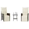 Image de Salon de jardin Vidaxl 3 pieces marron resine tressee 45.0 x 50 x 50