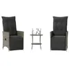 Image de Salon de jardin vidaxl rotin gris 2 personnes 45 x 50 cm 3 pieces