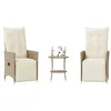 Image de Salon de jardin vidaxl resine tressee beige 2 personnes 45 x 50 cm 3 pieces
