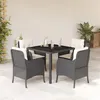 Image de vidaXL 5-delige Tuinset met kussens poly rattan zwart3211843