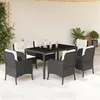 Image de vidaXL 7-delige Tuinset met kussens poly rattan zwart3211845