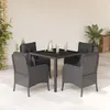 Image de vidaXL 5-delige Tuinset met kussens poly rattan zwart3211849