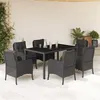 Image de vidaXL 7-delige Tuinset met kussens poly rattan zwart3211851